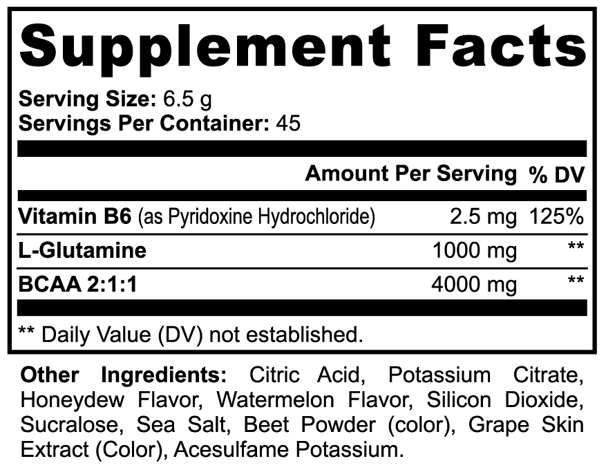 BCAA Post Workout Powder (Honeydew Watermelon)